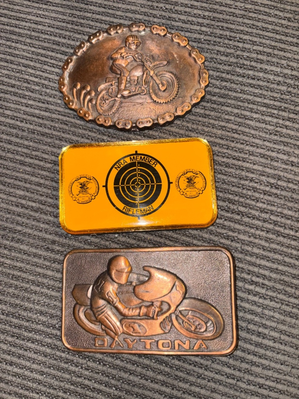 3 vintage belt buckles